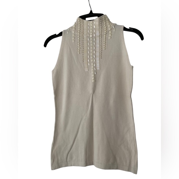 Marciano Beige/Off-White Embellished Sweater Top - Size XS - Picture 1 of 6